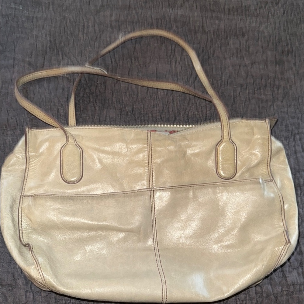 Light gray Hobo Brand Slouchy Shoulder Bag with Double Handles